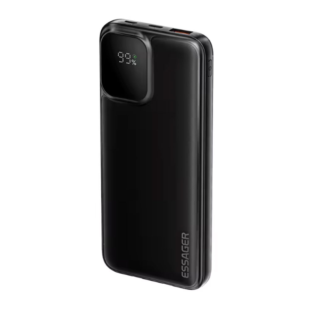 Powerbank 22,5 W PD Ricarica Rapida - 10.000 mAh - 2 Porte di Ricarica e 2 Cavi - Caricabatterie Esterno - Nero