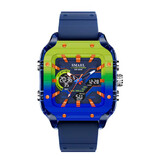 SMAEL Reloj para hombre 8133 - Reloj de pulsera multifuncional resistente a golpes y 5 bares de agua - Azul