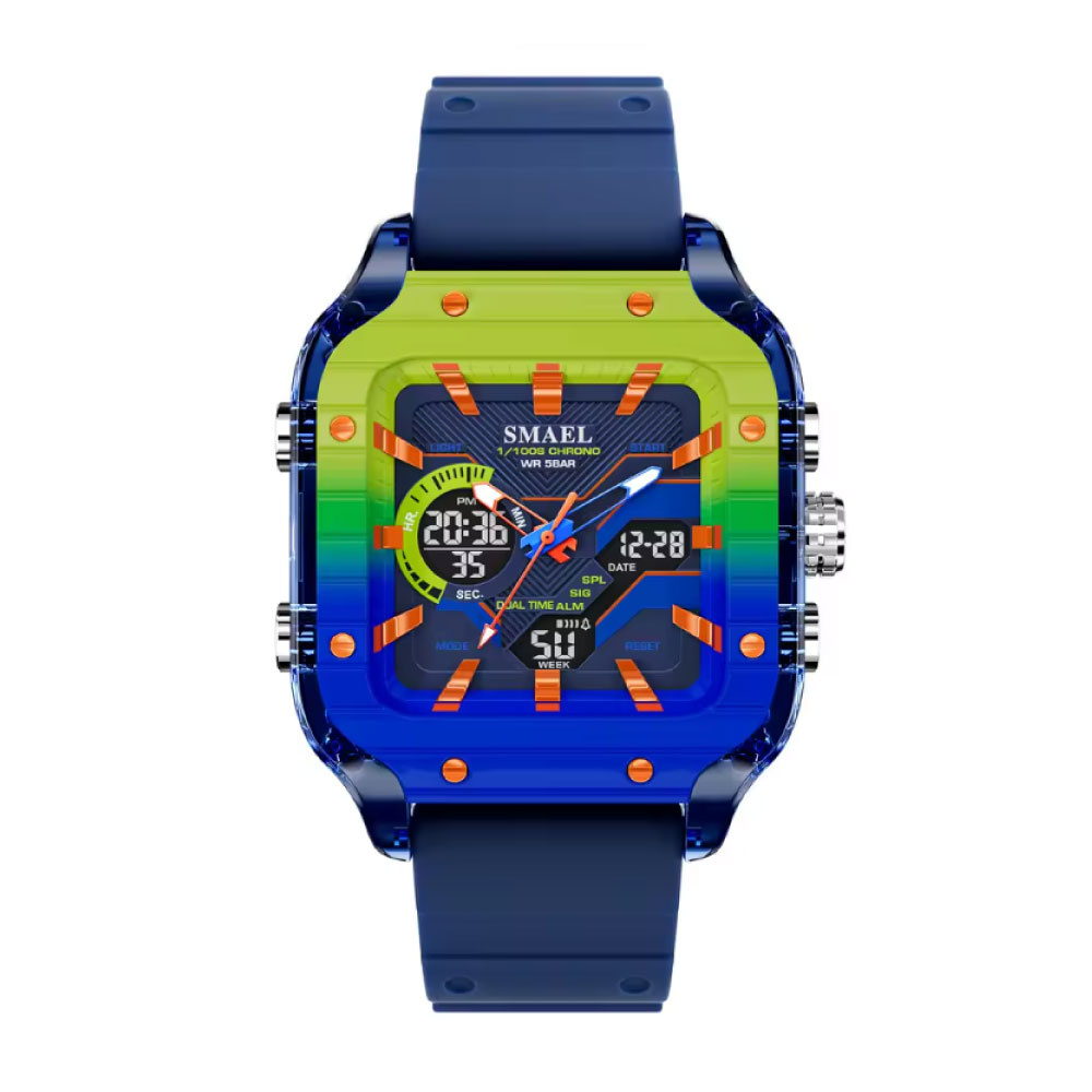 SMAEL 8133 Herrenuhr – Multifunktionale Armbanduhr, stoßfest, wasserdicht bis 5 Bar – Blau