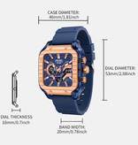 SMAEL 8133 Horloge voor Heren - Multifunctioneel Polshorloge Schokbestendig 5 Bar Waterdicht - Zwart