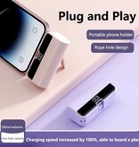 Stuff Certified® 10.000 mAh Mini-Powerbank in Kapselform für iPhone Lightning – Notfall-Akkuladegerät – Schwarz