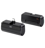 Stuff Certified® Mini banco de energía de 10 000 mAh con cápsula para USB-C - Batería externa de emergencia con cargador USB tipo C - Negro