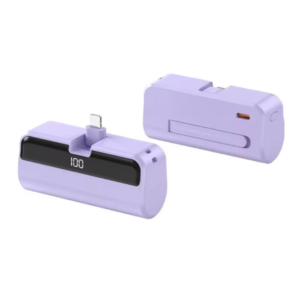 Stuff Certified® Mini batterie externe capsule 10 000 mAh pour iPhone Lightning - Chargeur de secours - Violet