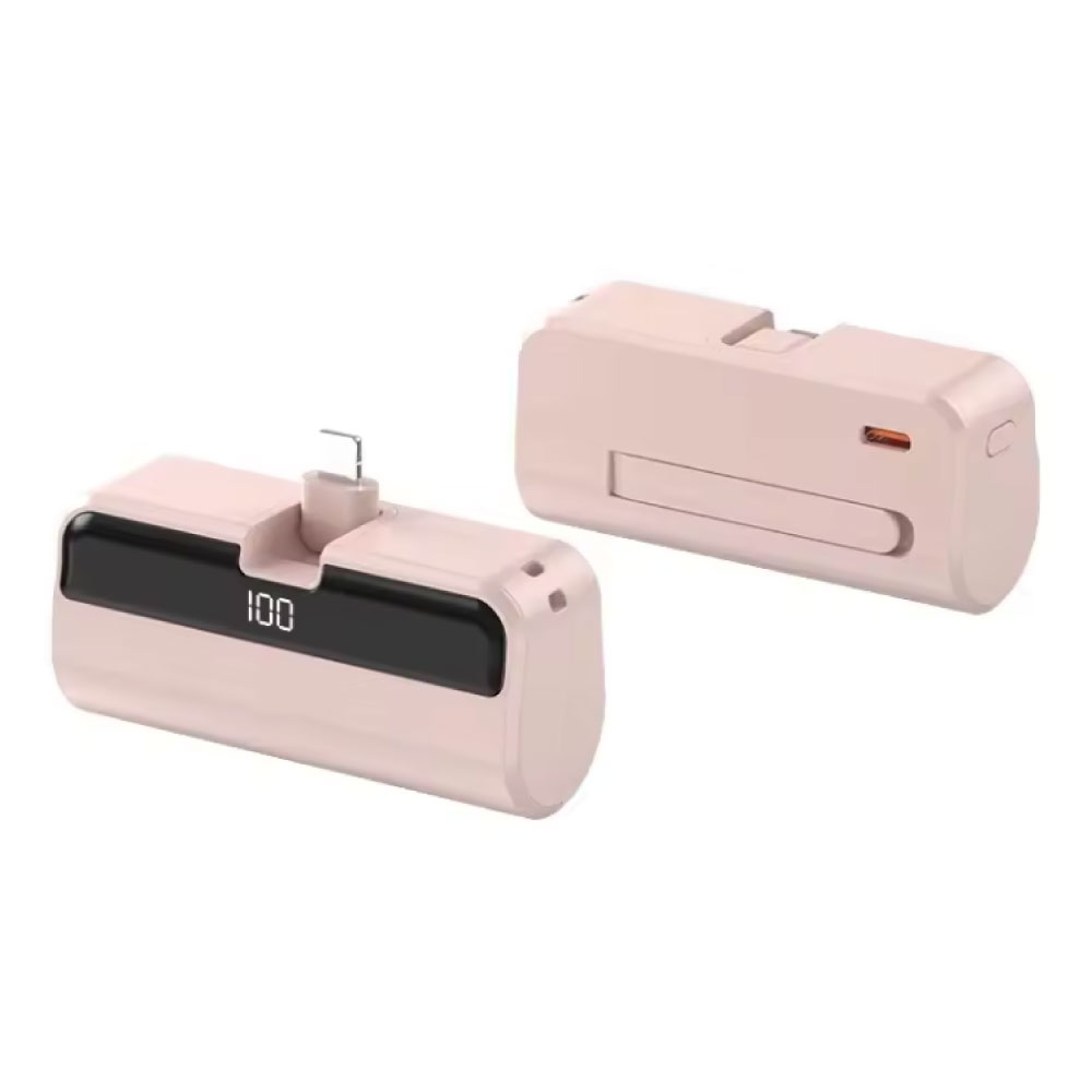 Stuff Certified® Mini cargador portátil de 10 000 mAh para iPhone Lightning - Cargador de emergencia - Rosa