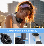 Siindoo JH-ANC805 Draadloze Koptelefoon met Microfoon - HiFi Stereo Bluetooth 5.3 Headset - Zwart