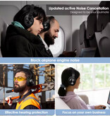 Siindoo Casque sans fil JH-ANC805 avec microphone - Casque stéréo HiFi Bluetooth 5.3 - Noir