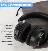 Siindoo Casque sans fil JH-ANC805 avec microphone - Casque stéréo HiFi Bluetooth 5.3 - Noir