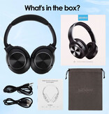 Siindoo Auriculares inalámbricos JH-ANC805 con micrófono - Auriculares estéreo HiFi Bluetooth 5.3 - Negros