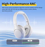 QCY Casque sans fil H3 Lite - Casque stéréo HiFi Bluetooth 5.3 - Noir