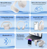 QCY H3 Lite Draadloze Koptelefoon - HiFi Stereo Bluetooth 5.3 Headset - Zwart