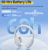 QCY Casque sans fil H3 Lite - Casque stéréo HiFi Bluetooth 5.3 - Noir