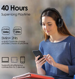 Siindoo Cuffie wireless JH-820 con microfono - Cuffie stereo HiFi Bluetooth 5.4 - Nero