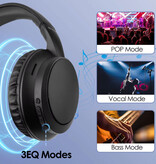 Siindoo Casque sans fil JH-820 avec microphone - Casque stéréo HiFi Bluetooth 5.4 - Noir