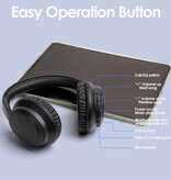 Siindoo Cuffie wireless JH-820 con microfono - Cuffie stereo HiFi Bluetooth 5.4 - Nero