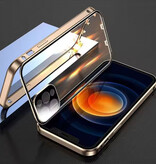 Stuff Certified® iPhone 13 Magnetisch 360° Hoesje met Screenprotector - Full Body Cover Snaplock Hoesje - Goud