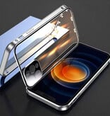 Stuff Certified® iPhone 12 Pro Magnetisch 360° Hoesje met Screenprotector - Full Body Cover Snaplock Hoesje - Zilver
