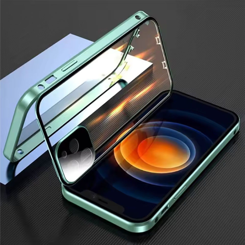 iPhone 16 Pro Max Magnetic 360° Case with Screen Protector - Full Body Cover Snaplock Case - Green