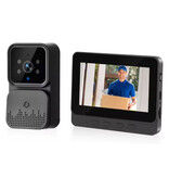 Podofo Sonnette sans fil avec interphone et écran - Caméra WiFi pour la sécurité de votre maison connectée - Vision nocturne infrarouge et détection de mouvement