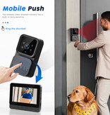 Podofo Sonnette sans fil avec interphone et écran - Caméra WiFi pour la sécurité de votre maison connectée - Vision nocturne infrarouge et détection de mouvement