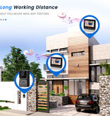 Podofo Draadloze Deurbel met Intercom Scherm - Camera WiFi Smart Home Security - IR Night Vision en Bewegingsdetectie