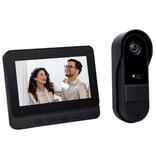 Podofo Draadloze Deurbel met Intercom Scherm - Camera WiFi Smart Home Security - IR Night Vision en Bewegingsdetectie