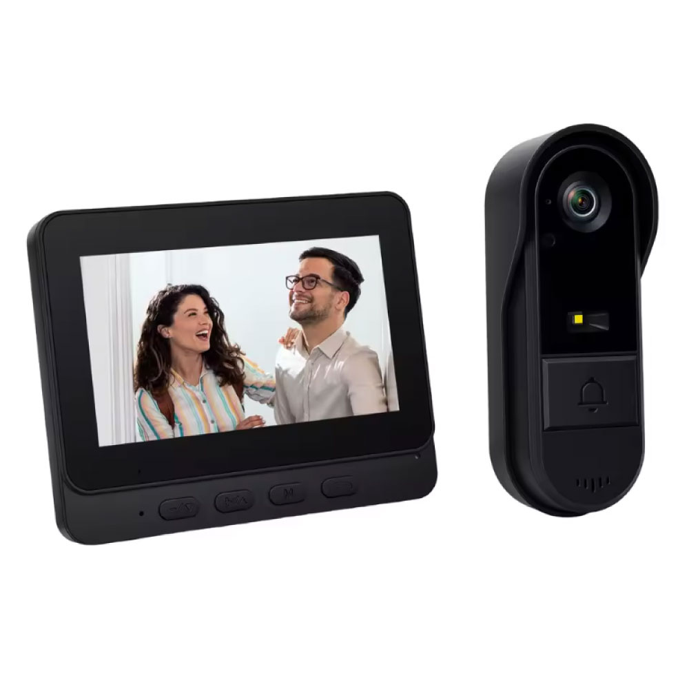 Podofo Campanello wireless con schermo interfono - Telecamera WiFi Smart Home Security - Visione notturna a infrarossi e rilevamento del movimento