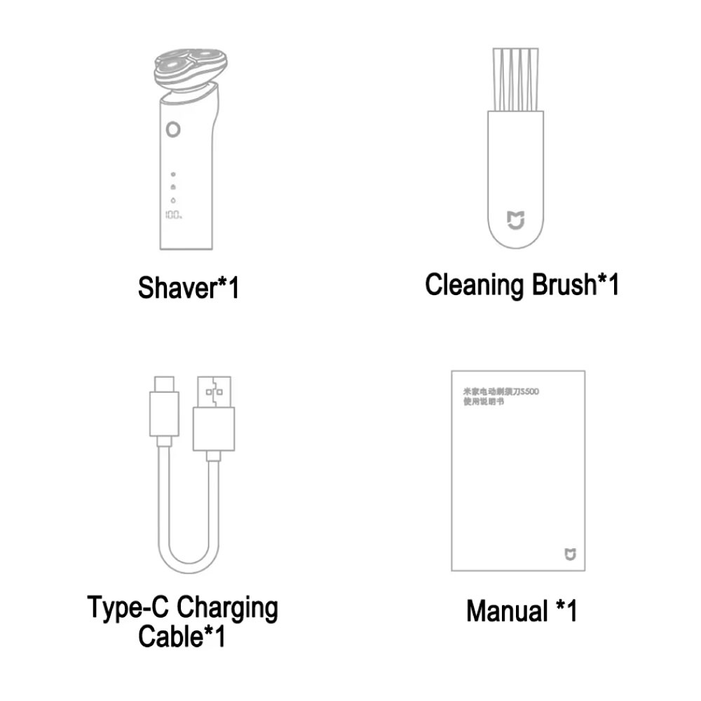 Xiaomi Mijia S500 Shaver - Tagliacapelli elettrico senza fili - Nero