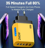 Stuff Certified® 5-Port-GaN-Steckdosenladegerät 240 W – PD-/USB-Ladeadapter – Gelb