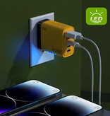 Stuff Certified® 5-Port GaN Plug-in Charger 240W - PD / USB Charger Adapter - Yellow