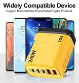 Stuff Certified® Ładowarka wtykowa GaN 5-portowa 240 W – adapter ładowania PD/USB – biały