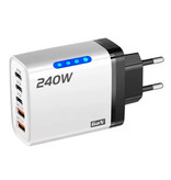 Stuff Certified® 5-Poort GaN Stekkerlader 240W - PD / USB Oplader Lader Stekkerlader Adapter - Wit