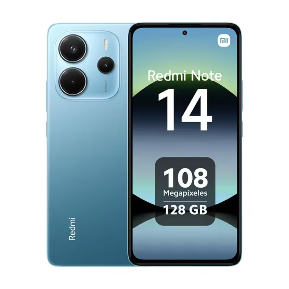 Xiaomi Redmi Note 14 (4G) Smartphone - 6 GB de RAM - 128 GB de almacenamiento - Cámara de 108 MP - Batería de 5500 mAh - Azul