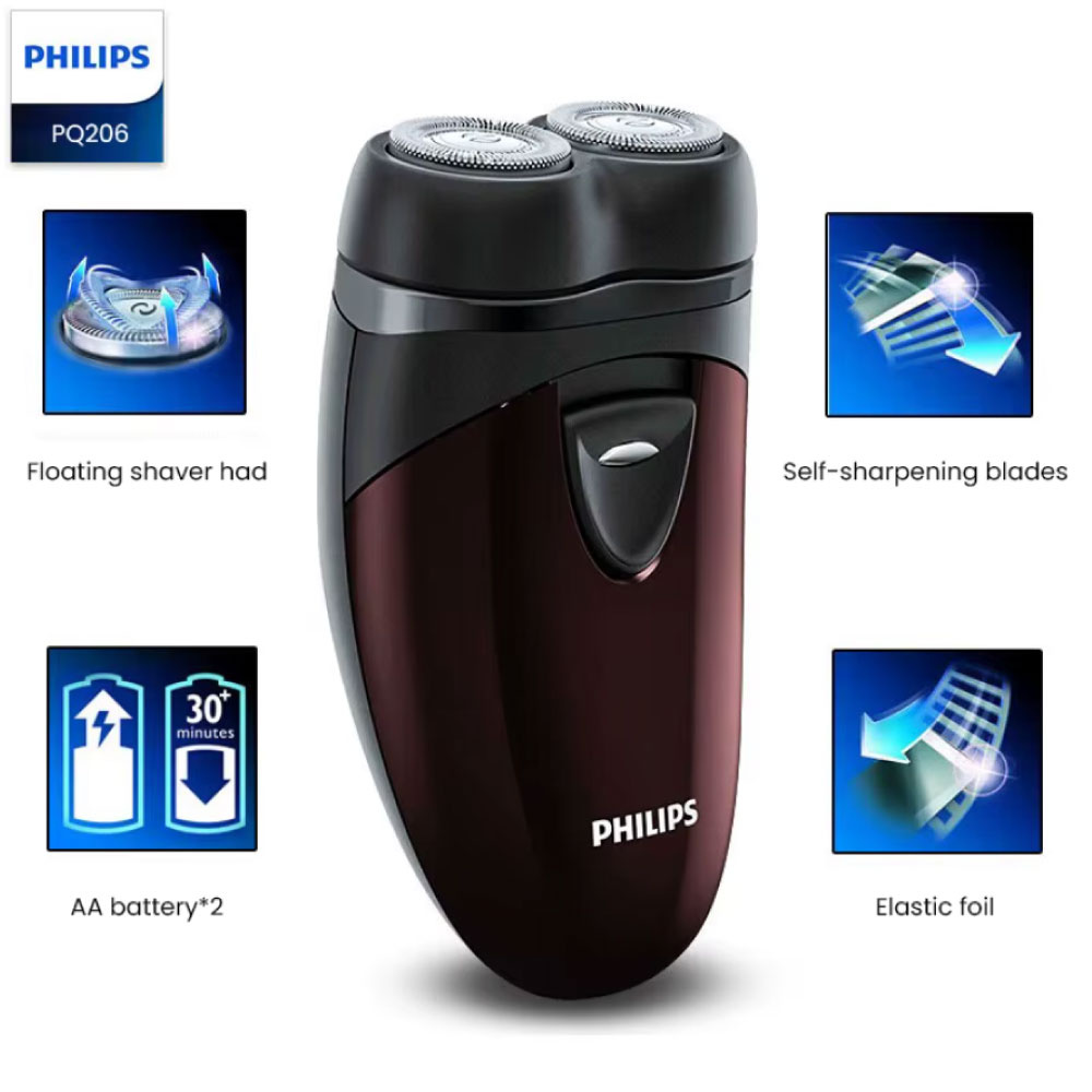 Philips PQ206 Mini Shaver - Tagliacapelli elettrico senza fili e tagliacapelli - Nero