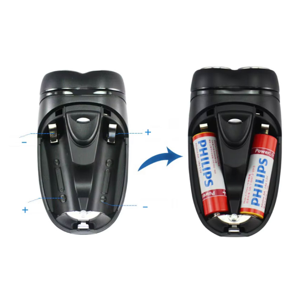 Philips PQ206 Mini Shaver - Tagliacapelli elettrico senza fili e tagliacapelli - Nero