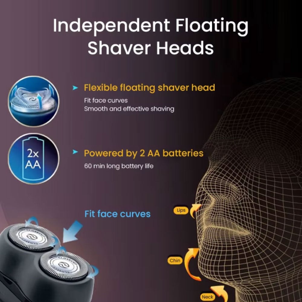 Philips PQ206 Mini Shaver - Tagliacapelli elettrico senza fili e tagliacapelli - Nero