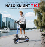 Halo Hulajnoga elektryczna Knight T108 – składana – 2400 W – 52 V, 28,8 Ah – opony pneumatyczne 10 cali – niebieska