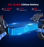 Halo Knight T108 Electric Scooter - Foldable - 2400W - 52V28.8Ah - 10 Inch Pneumatic Tires - Blue