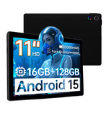 URAO A7 Android Tablet - 11 Inch Display - 128 GB Storage - 6800mAh Battery - Black