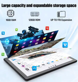 URAO Tablet Android A7 - Display da 11 pollici - Memoria interna da 128 GB - Batteria da 6800 mAh - Nero