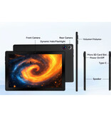 URAO Tablet Android A7 - Pantalla de 11 pulgadas - Almacenamiento de 128 GB - Batería de 6800 mAh - Negra