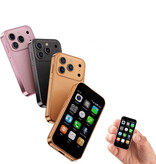 SERVO Mini-téléphone 17SE - Écran HD 3 pouces - Double SIM - Batterie 900 mAh - Noir