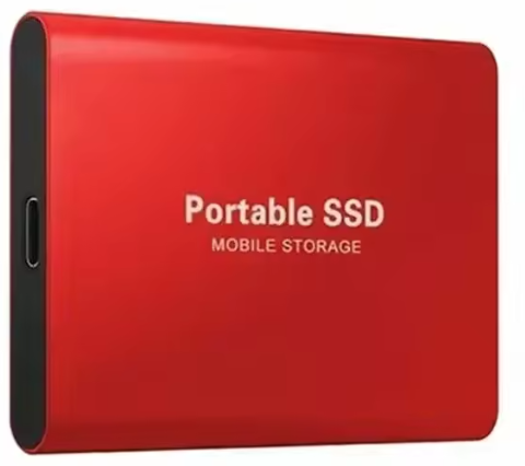 Carte SSD externe - Disque dur USB - 1 To - Carte mémoire pour PC/ordinateur portable - Rouge