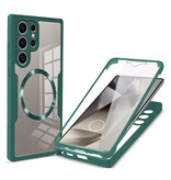 Stuff Certified® Samsung Galaxy S23 - 360° MagSafe Hoesje met Screenprotector - Full Body Cover Snaplock Hoesje - Groen