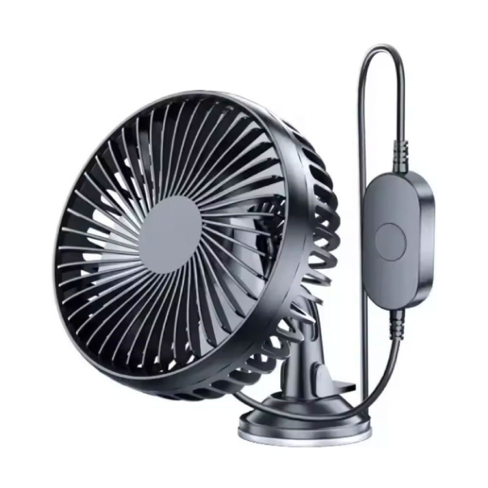 Stuff Certified® Autoventilator mit Saugnapf – Tragbarer, USB-aufladbarer Ventilator – Schwarz