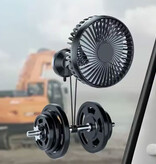 Stuff Certified® Autoventilator mit Saugnapf – Tragbarer, USB-aufladbarer Ventilator – Schwarz