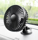 Stuff Certified® Ventilateur de voiture à ventouse - Ventilateur portable rechargeable par USB - Noir