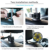 Stuff Certified® Ventilador para coche - 2 métodos de montaje - Ventilador USB flexible para coche - UNIVERSAL - Negro