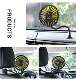 Stuff Certified® Ventilateur de voiture - 2 modes de fixation - Ventilateur USB flexible pour voiture - Universel - Noir