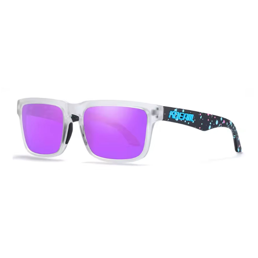 Lunettes de soleil polarisées unisexes - Lunettes tendance avec protection UV400 - Violet