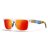 Kdeam Occhiali da sole polarizzati unisex - Occhiali alla moda con protezione UV400 - Bianco Arancione
